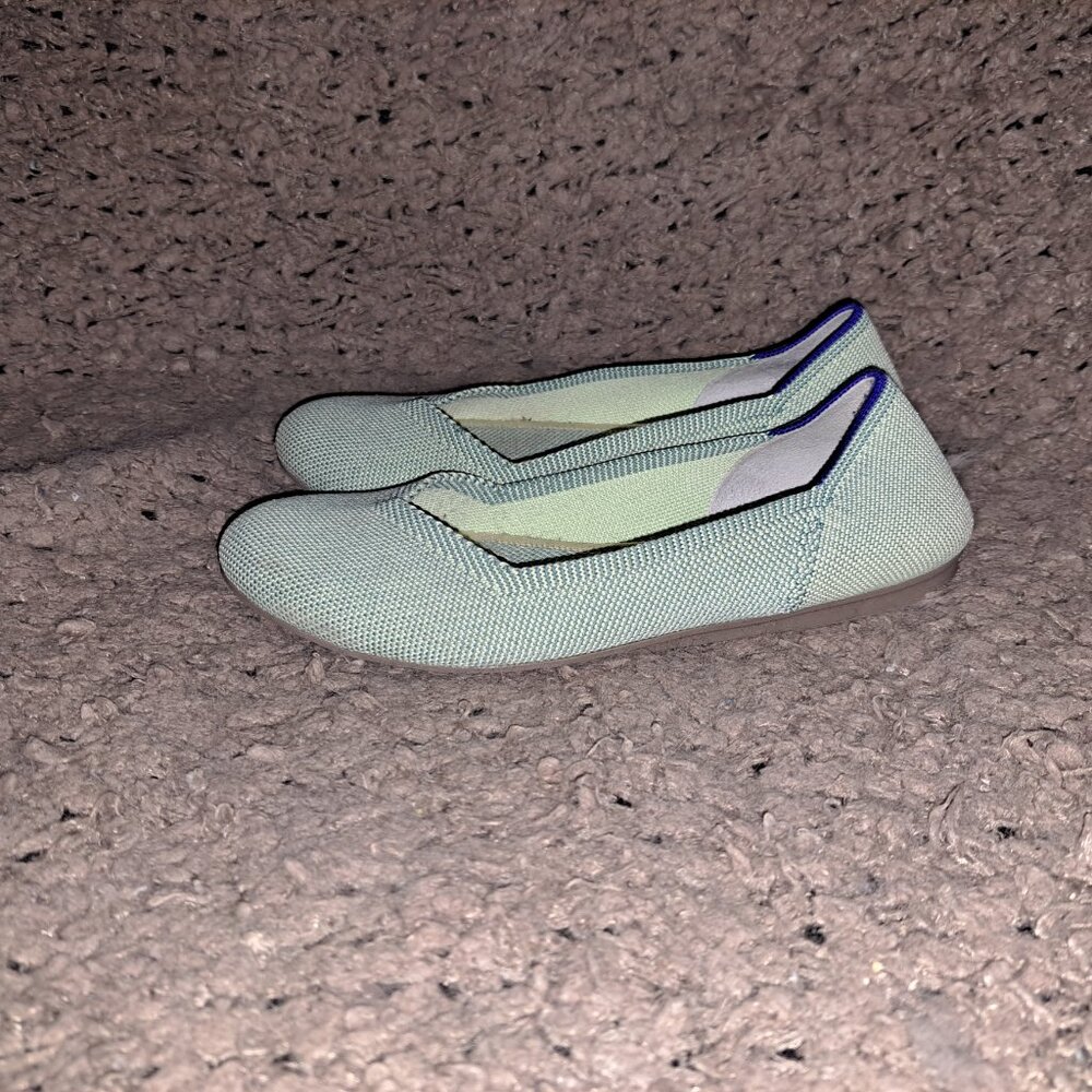 ROTHY'S-Round Toe-Mint Green-Retired-Slip On Flats-Size 5.5-Near Mint - Picture 2 of 8
